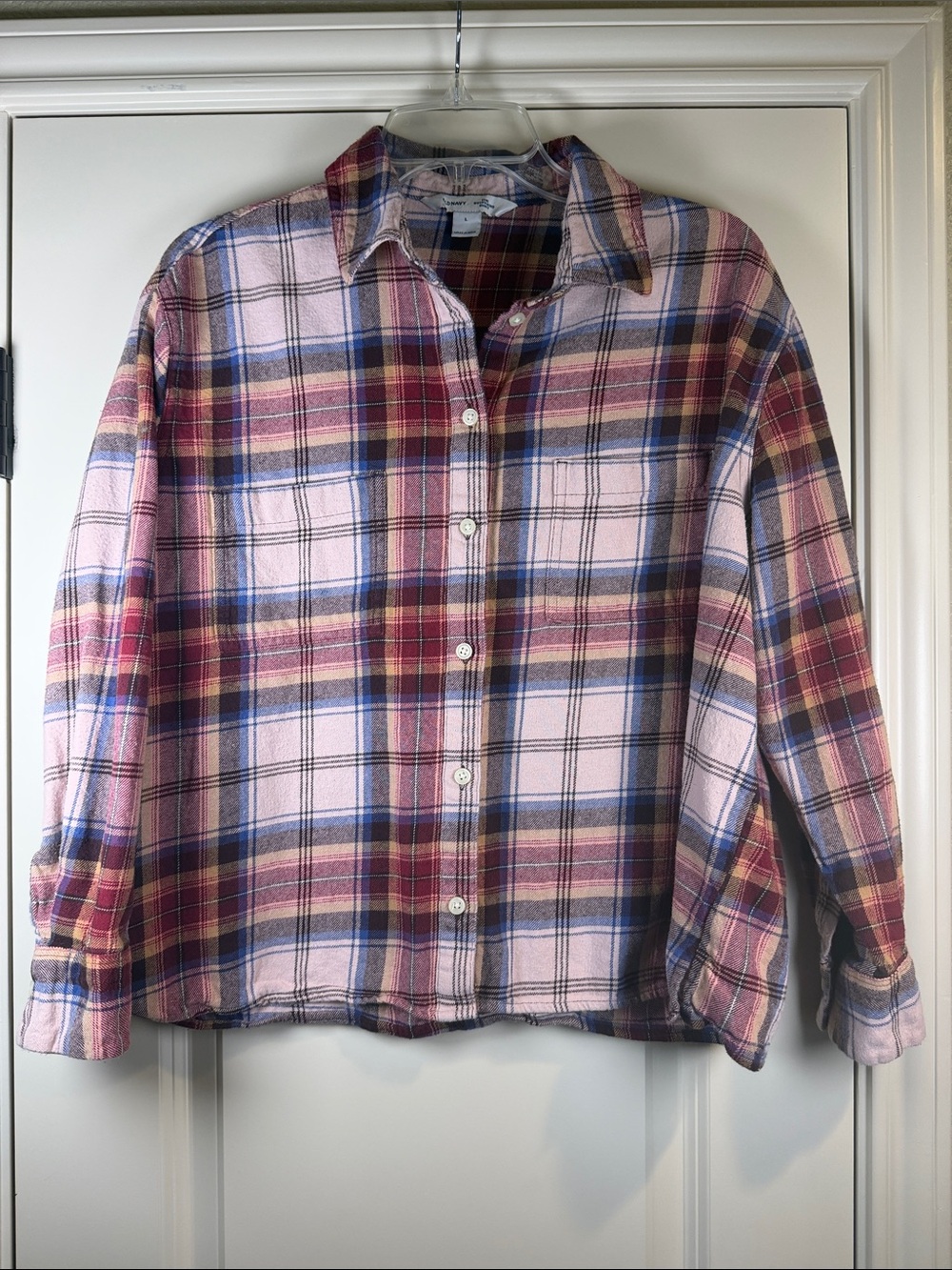 Old Navy “The Boyfriend Shirt” Pink Plaid Button-Down Shirt - Size L